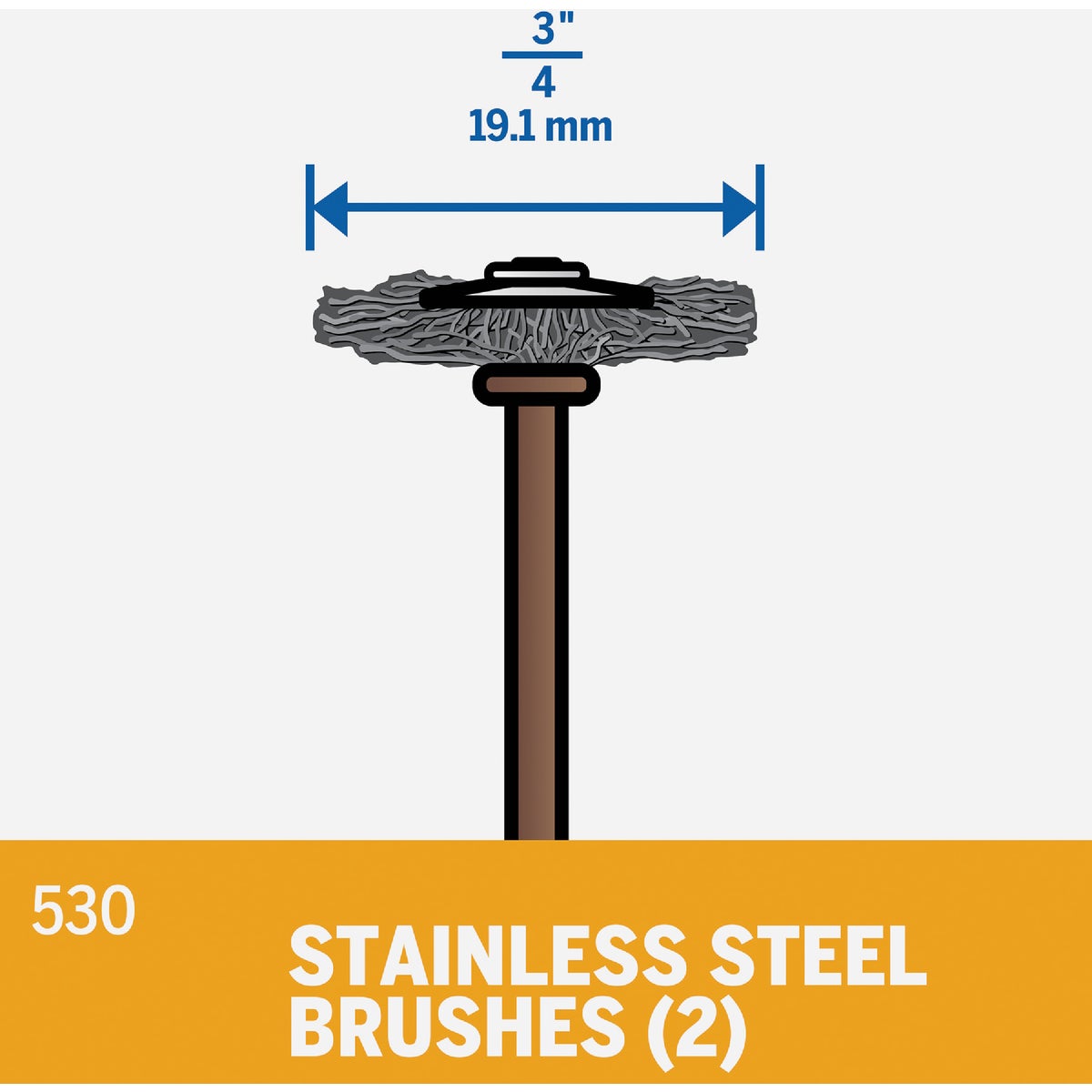 Dremel 3/4 In. Stainless Steel Wire Cleaning, Deburring and Surface-Finish Brush (2-Pack) Image 3