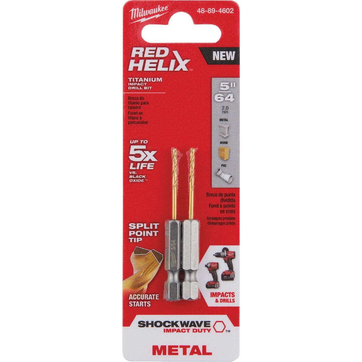 Milwaukee SHOCKWAVE Impact Duty 5/64 In. Titanium Hex Shank Drill Bit Image 3