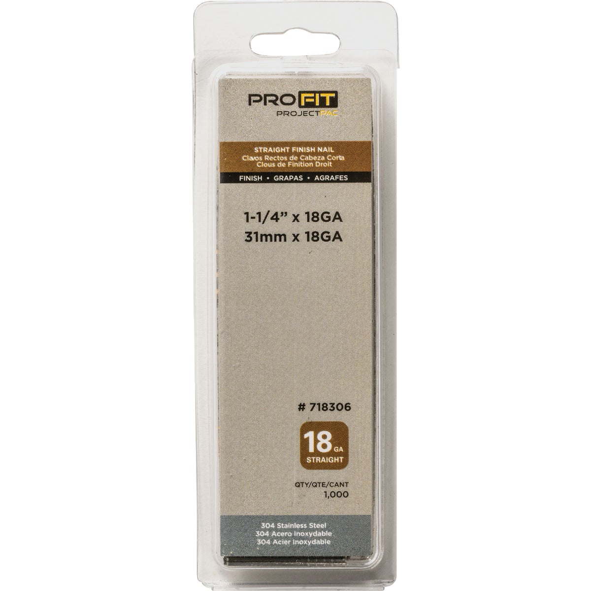 Pro-Fit 1-1/4 In. 18 Gauge 304-Stainless Steel Brad Nail (1000 Ct.) Image 2