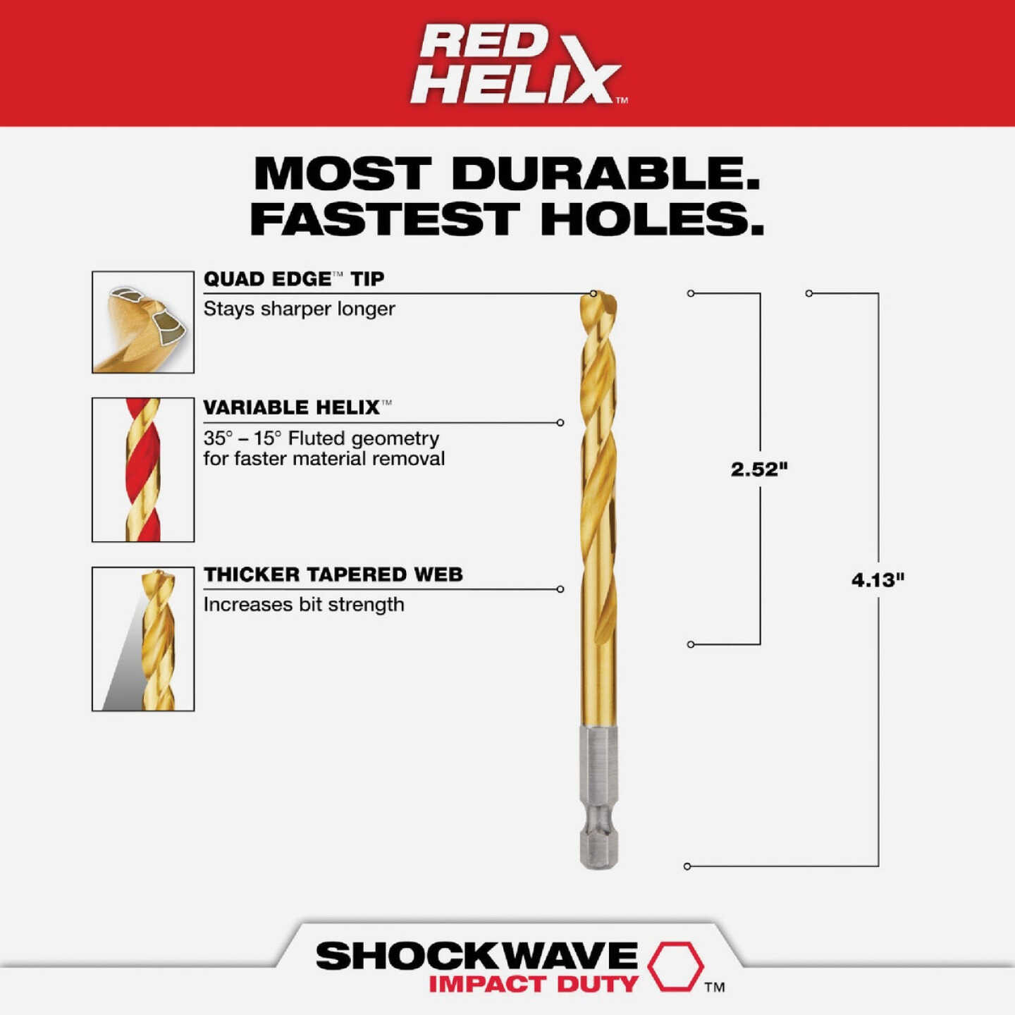 Milwaukee SHOCKWAVE Impact Duty 17/64 In. Titanium Hex Shank Drill Bit Image 2
