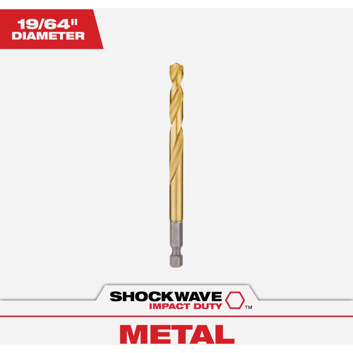 Milwaukee SHOCKWAVE Impact Duty 19/64 In. Titanium Hex Shank Drill Bit Image 1