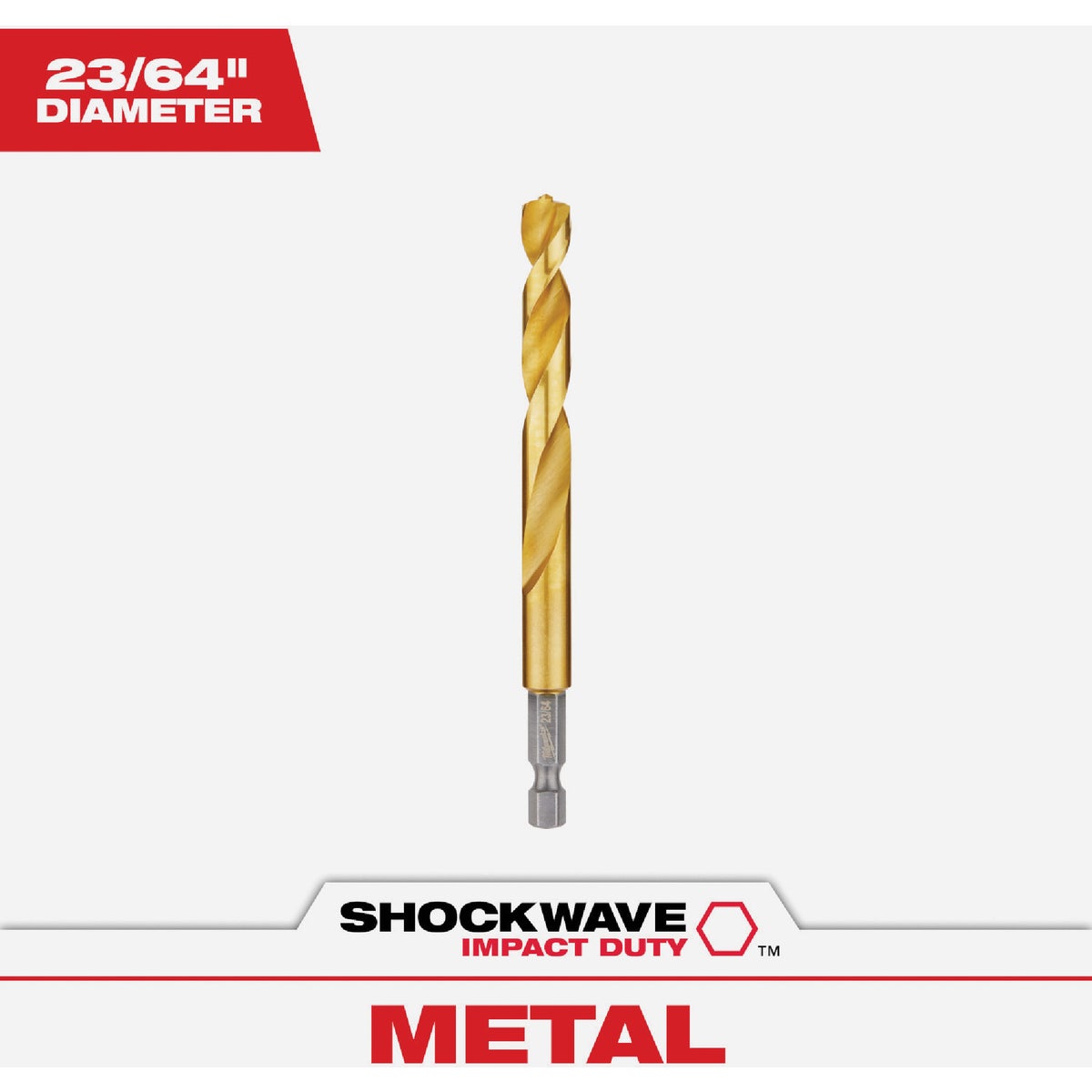 Milwaukee SHOCKWAVE Impact Duty 23/64 In. Titanium Hex Shank Drill Bit Image 1