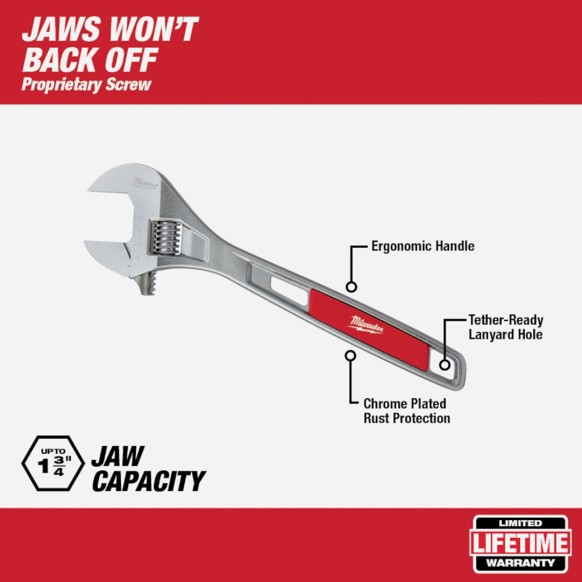 Milwaukee 15 In. Adjustable Wrench Image 2