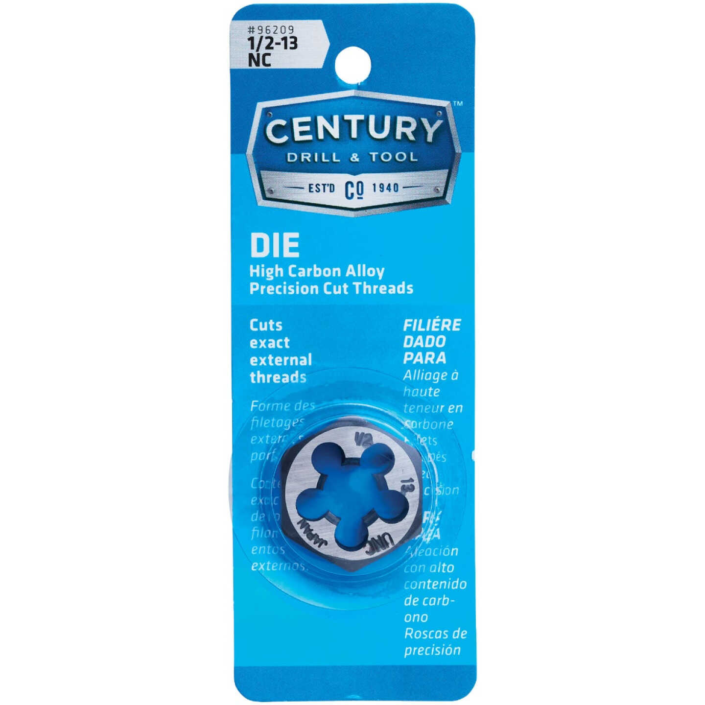 Century Drill & Tool 1/2-13 National Coarse 1 In. Across Flats Fractional Hexagon Die Image 1