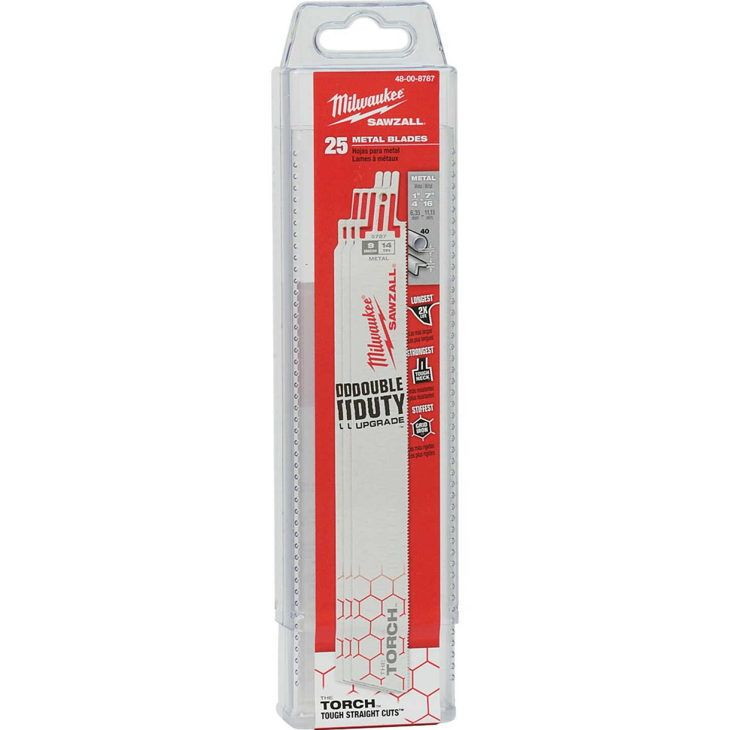 Milwaukee SAWZALL The TORCH 9 In. 14 TPI Metal Demolition Reciprocating Saw Blade (25-Pack) Image 1