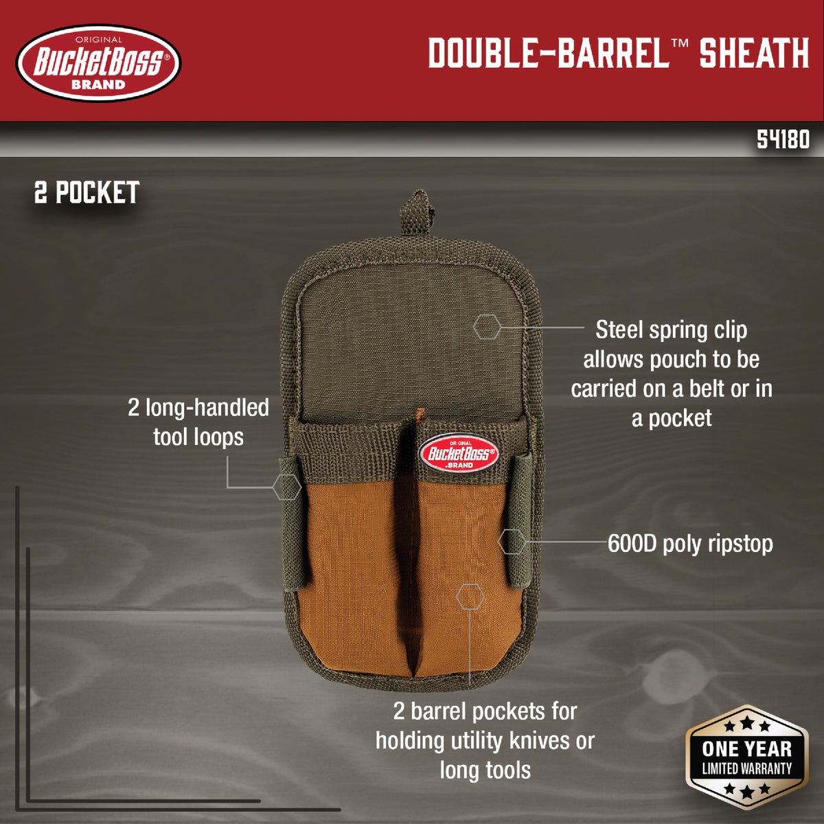 Bucket Boss Double-Barrel Tool Sheath Image 2