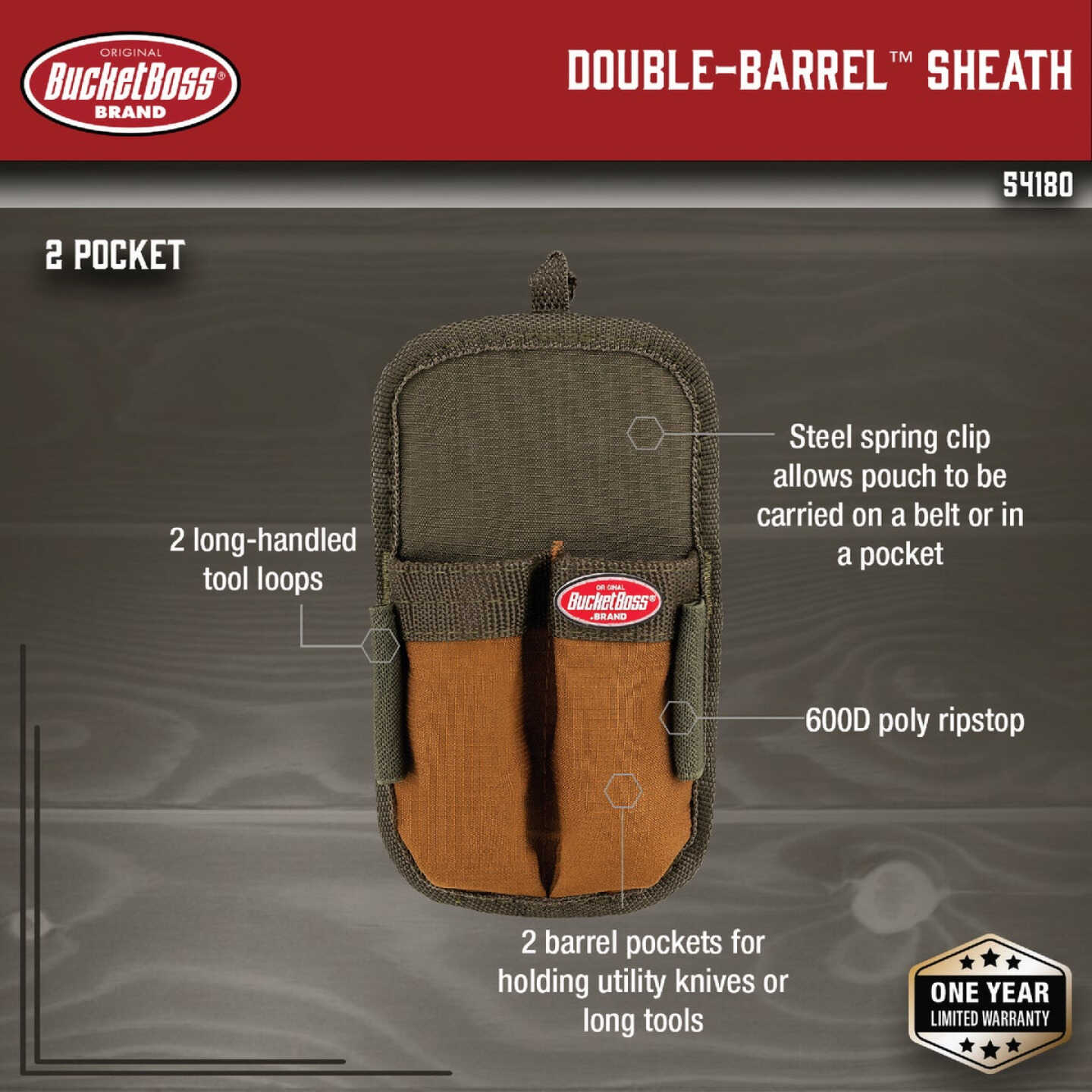 Bucket Boss Double-Barrel Tool Sheath Image 2