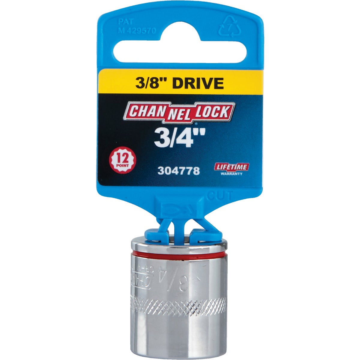 Channellock 3/8 In. Drive 3/4 In. 12-Point Shallow Standard Socket Image 2