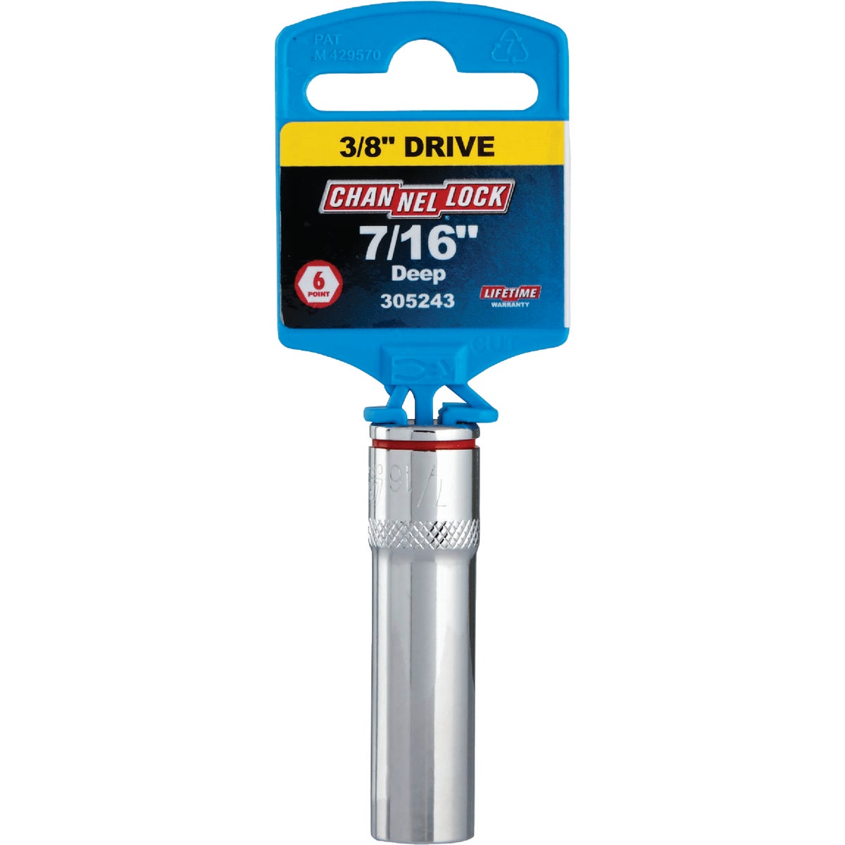 Channellock 3/8 In. Drive 7/16 In. 6-Point Deep Standard Socket Image 2