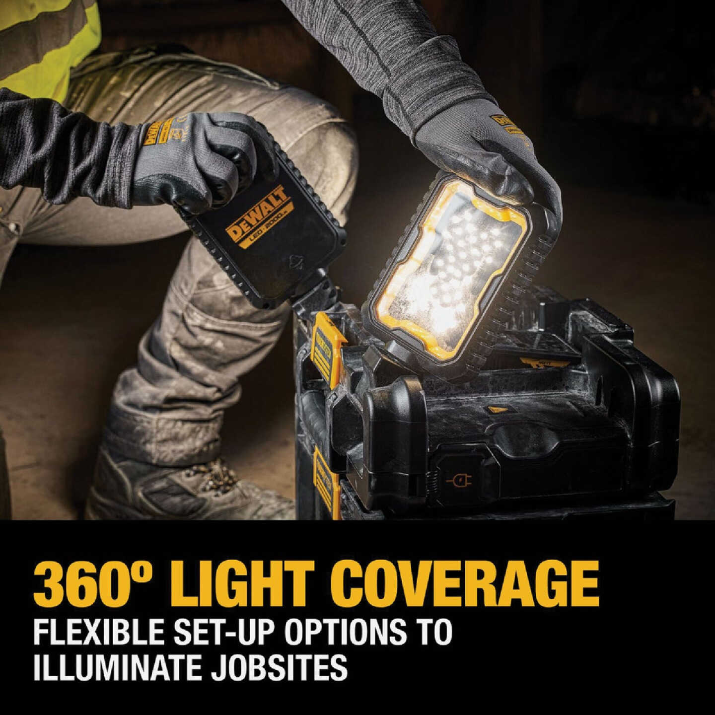 DEWALT ToughSystem 2.0 20V/60V MAX Adjustable Work Light with Storage Tote Image 7