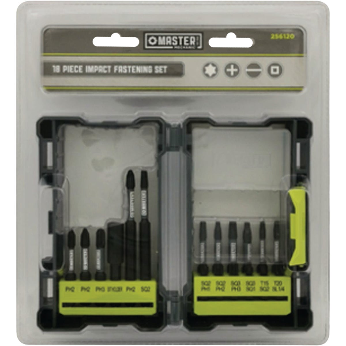 Master Mechanic Impact Screwdriver Bit Set (18-Piece)