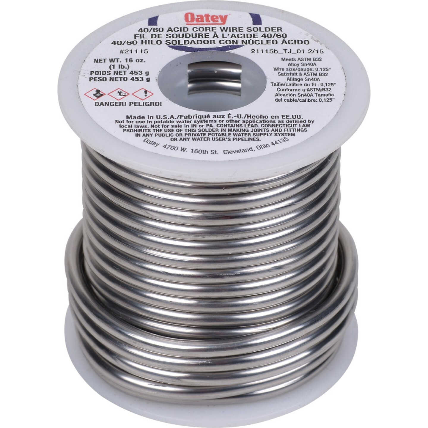 Oatey 1 Lb. 40/60 Acid Core Wire Solder Image 1