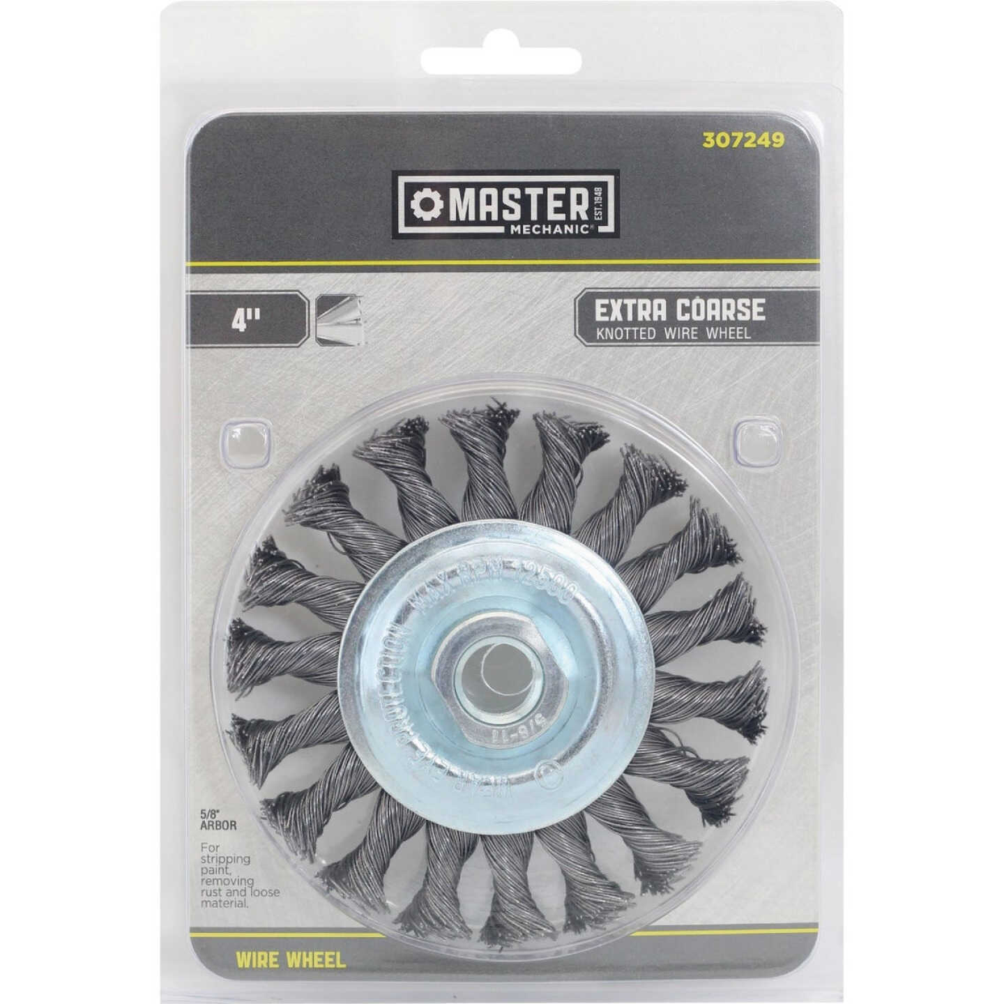 Master Mechanic 4 In. Knotted Drill-Mounted Wire Wheel Brush Image 1