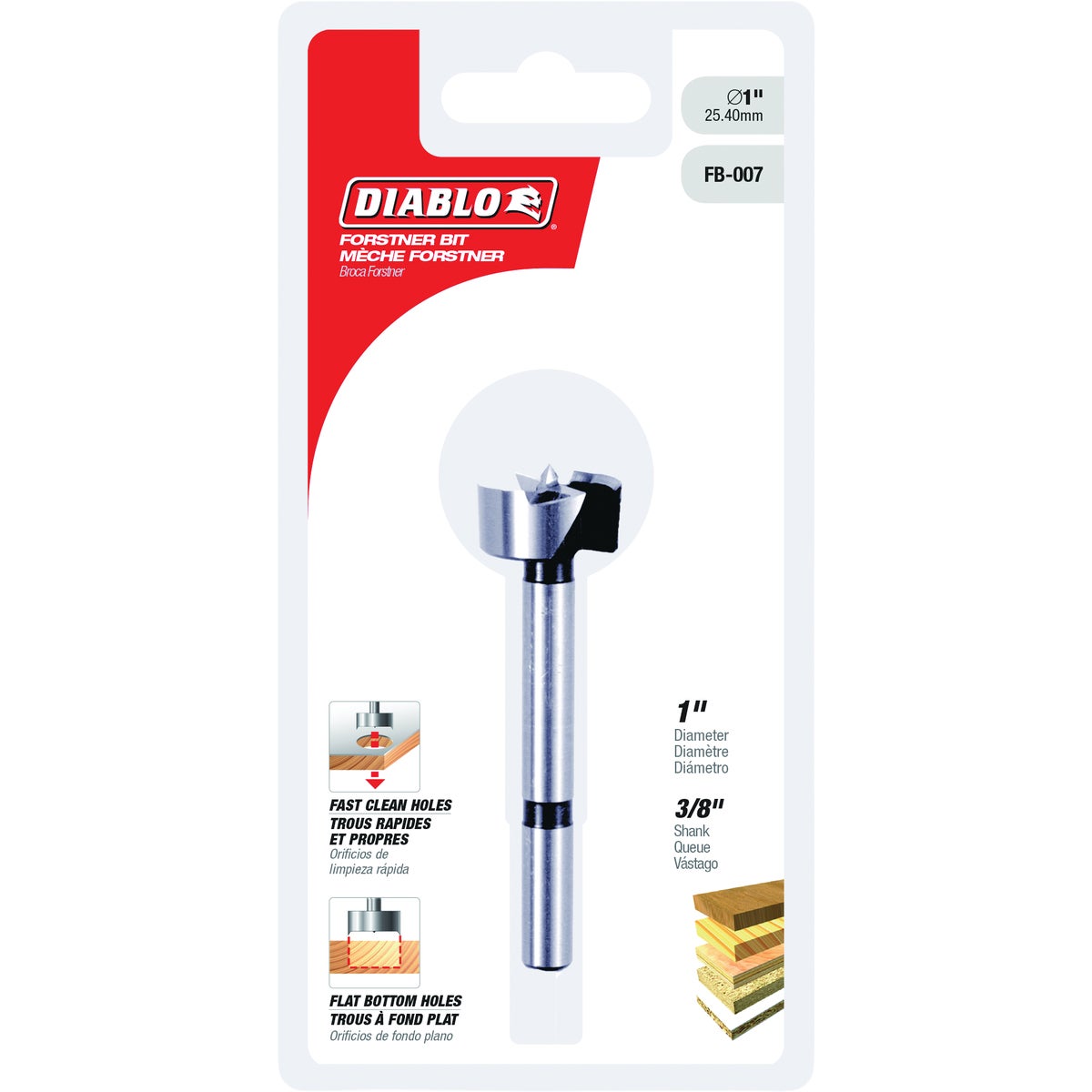 Diablo 1 In. x 3-1/2 In. HSS Forstner Drill Bit