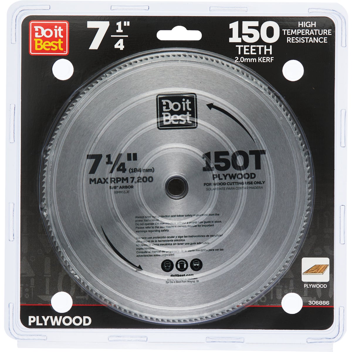 Do it Best 7-1/4 In. 150-Tooth Plywood Circular Saw Blade Image 1