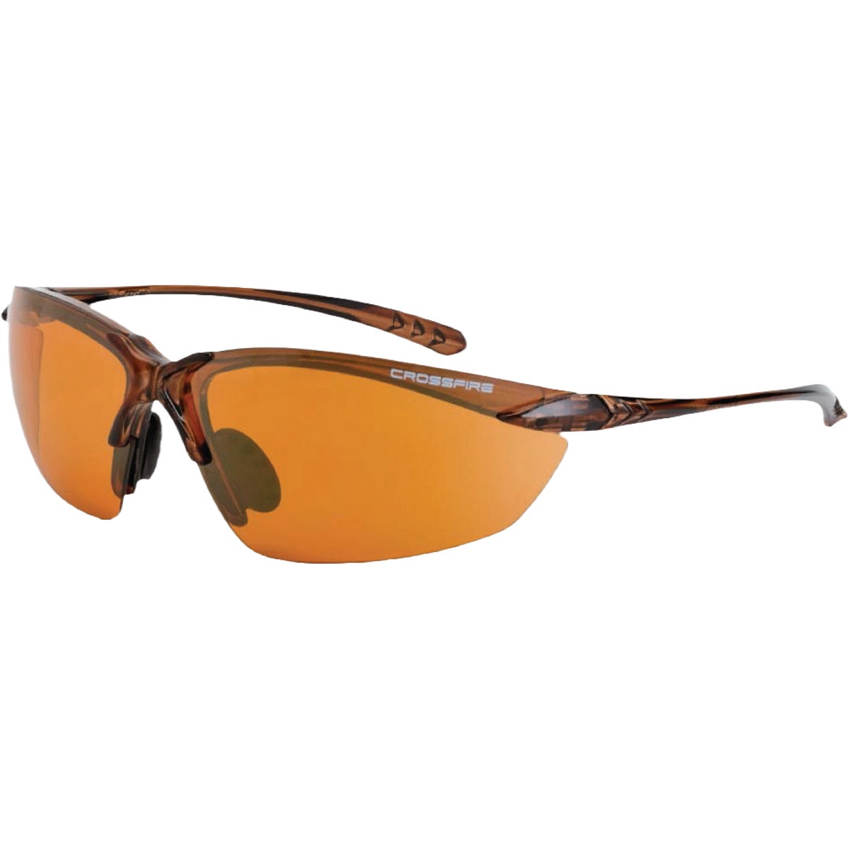 Crossfire Sniper Premium Crystal Brown Frame Safety Glasses with Copper Lens Image 1