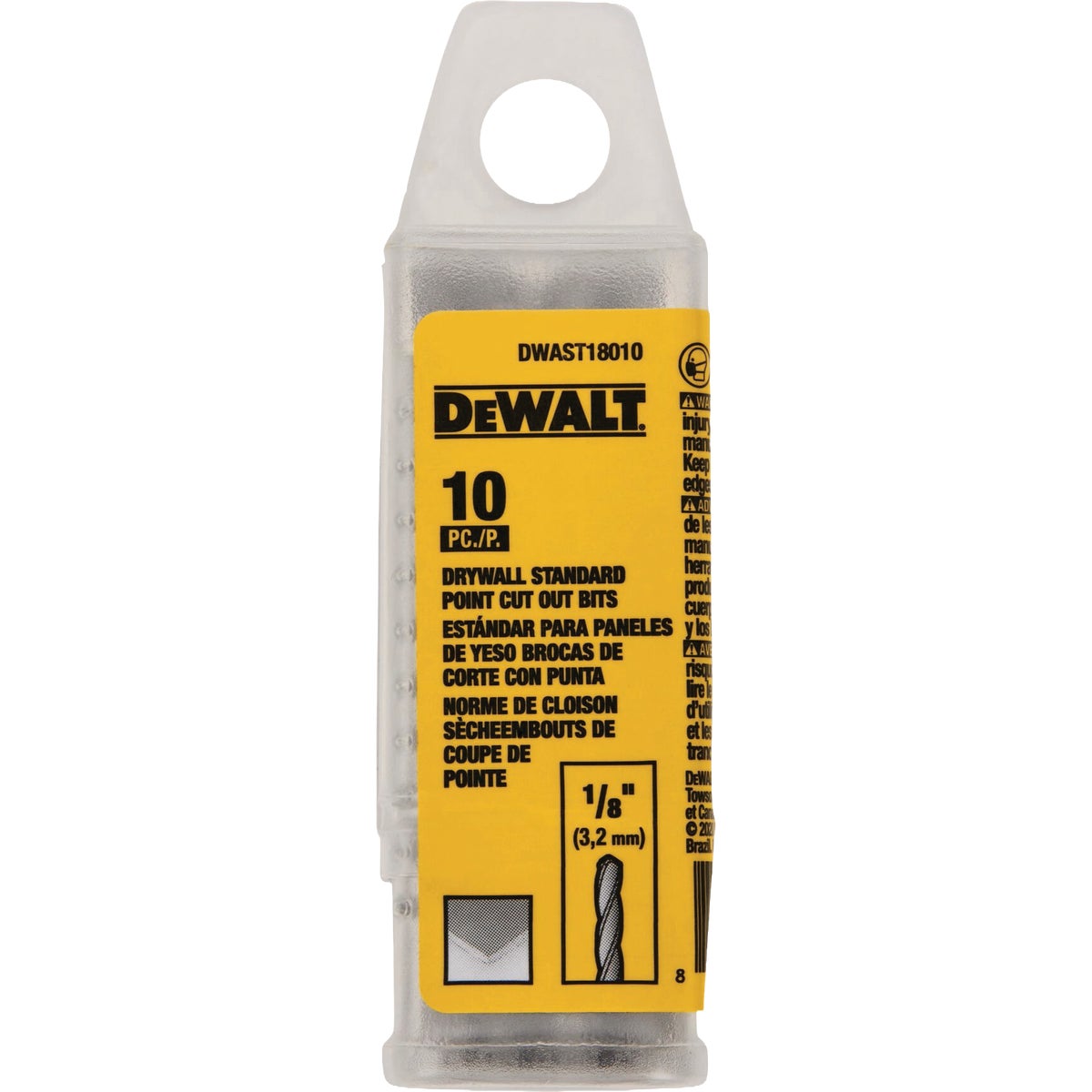 DEWALT 1/8 In. Point Drywall Cut Out Bit (10-Pack)