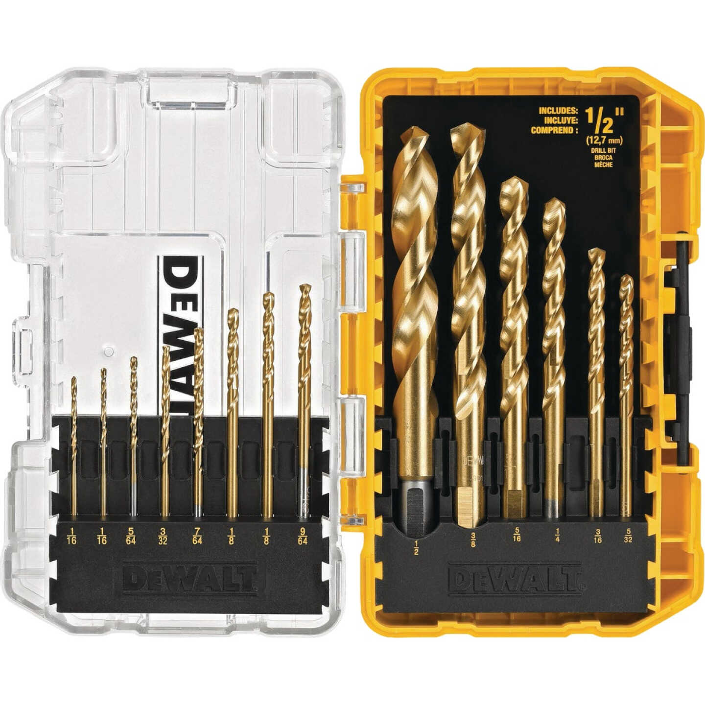 DEWALT Titanium Nitride Coating Impact Ready Drill Bit Set with Toughcase+ System (14-Piece) Image 1