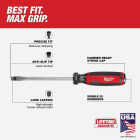 Milwaukee 5/16 In. x 6 In. Slotted Demolition Screwdriver with Cushion Grip Image 3