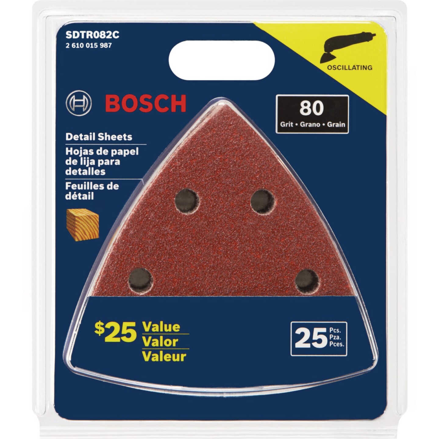 Bosch 3-3/4 In. 80-Grit Oscillating Sanding Sheet (25-Pack) Image 2