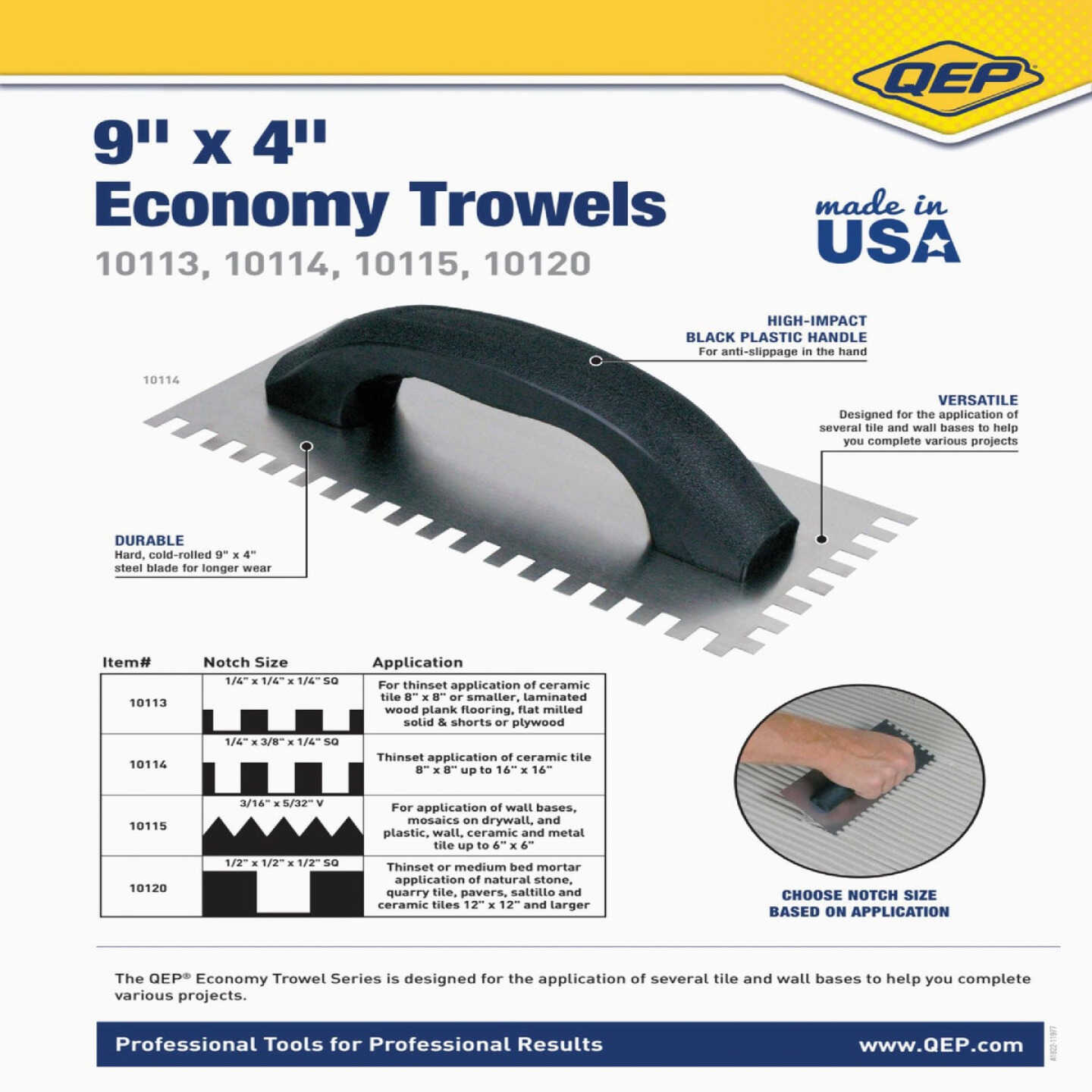 QEP 3/16 In. x 5/32 In. V-Notch Trowel Image 5