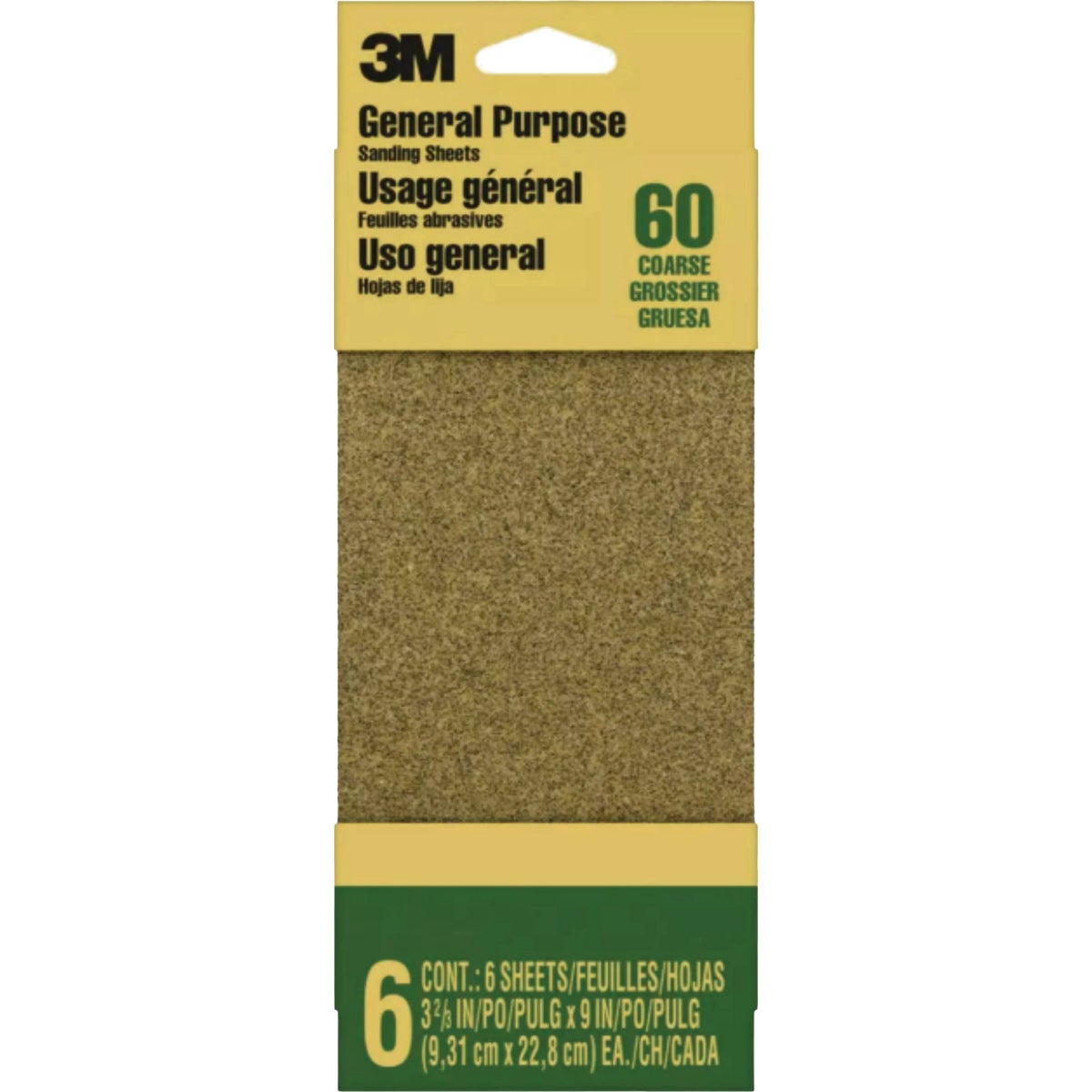 3M 60-Grit 1/3 Production Sandpaper Sheet (6-Pack)