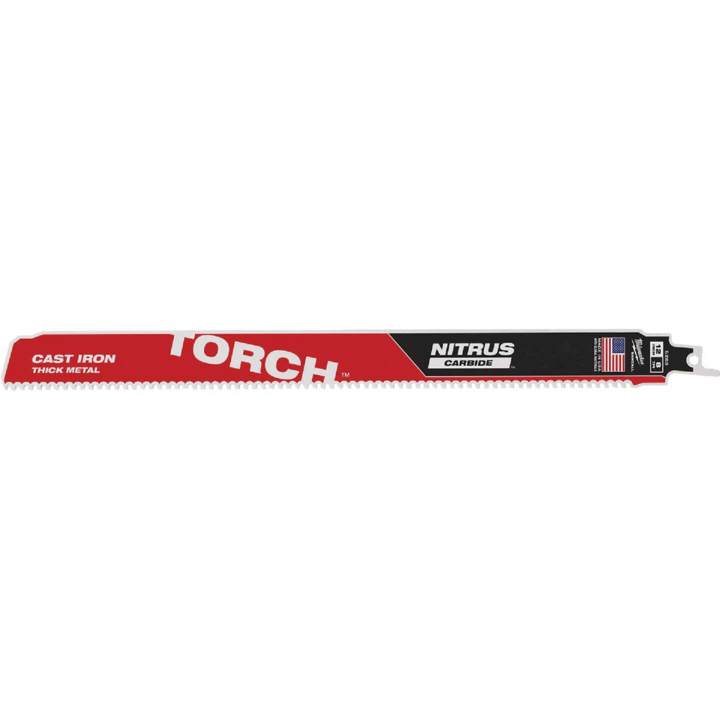 Milwaukee TORCH 12 In. 8 TPI NITRUS CARBIDE Teeth Metal Cutting Reciprocating Saw Blade Image 7