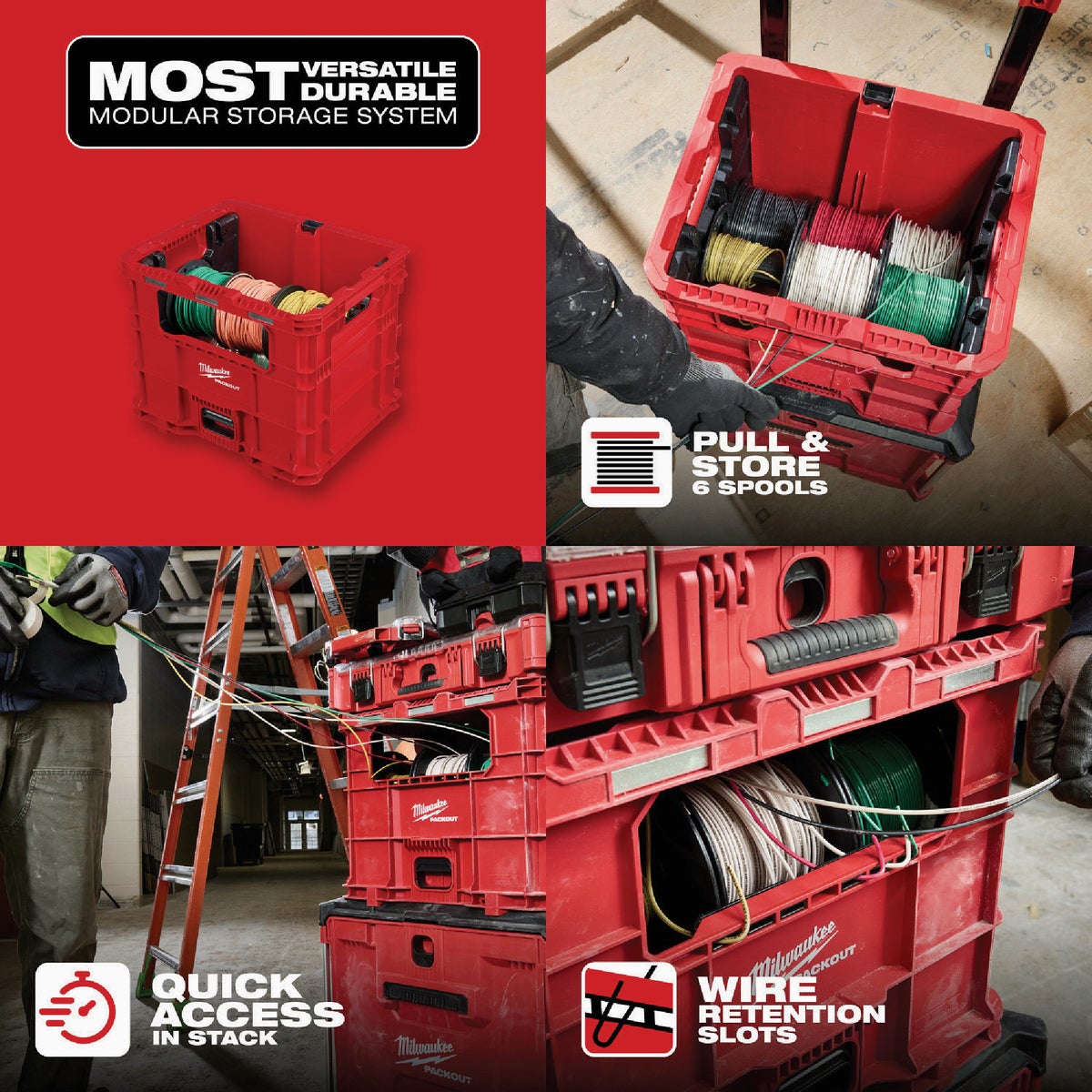 Milwaukee PACKOUT XL Wire Pulling Crate Image 2