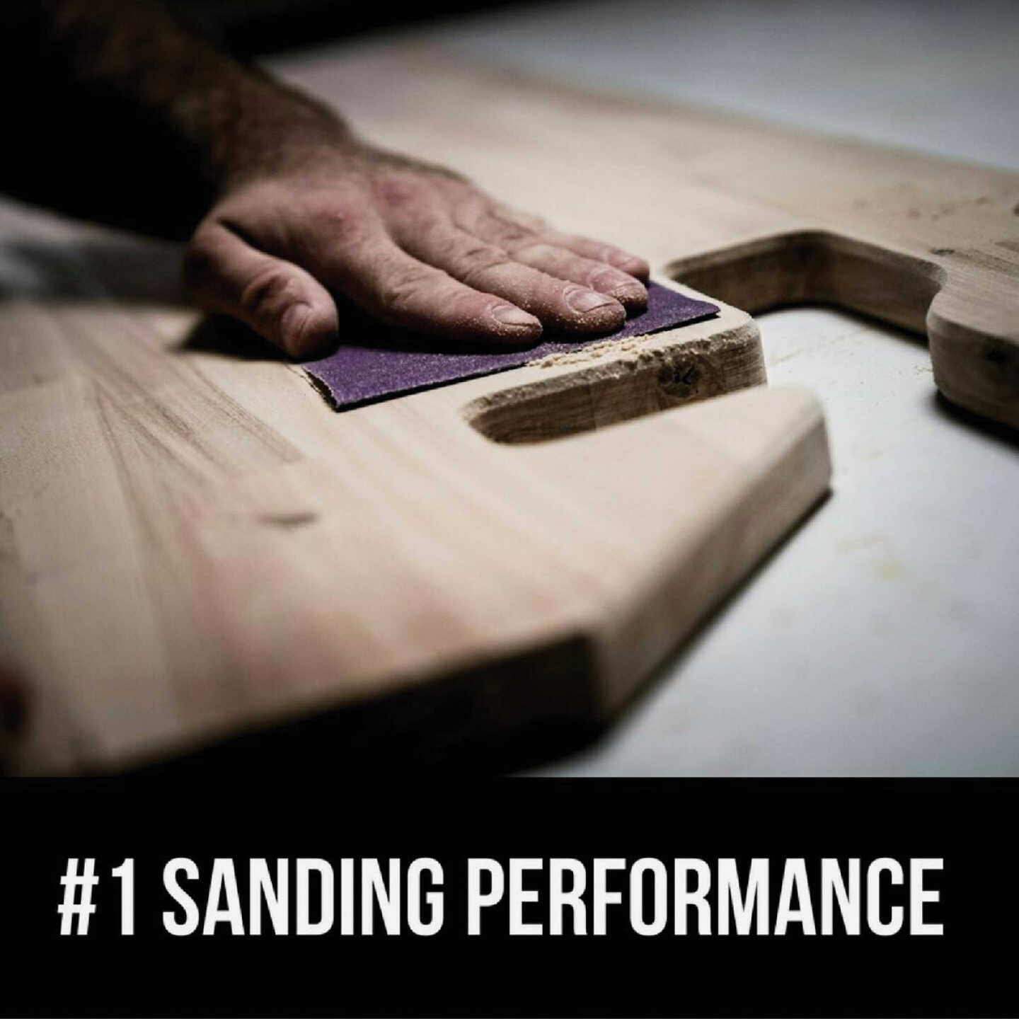 3M Pro Grade Precision 3-2/3 In. x 9 In. 80 Grit 1/3 Sheet Sandpaper with No-Slip Grip Backing (6-Pack) Image 4
