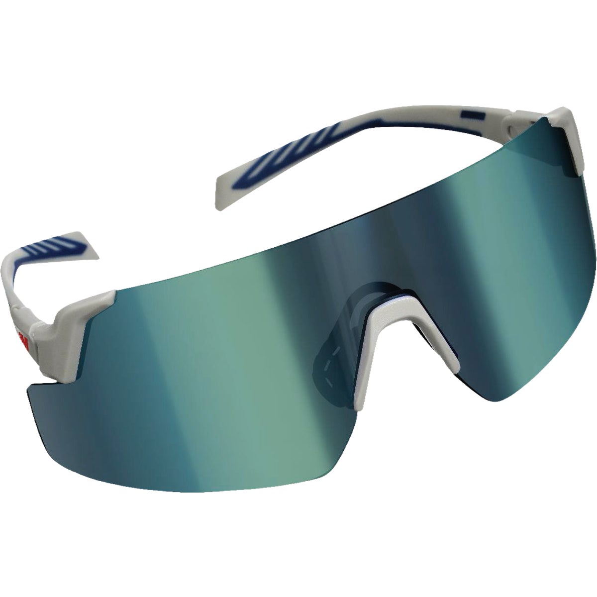 3M Blue/White Frame Safety Glasses with Mirrored Lenses Image 3