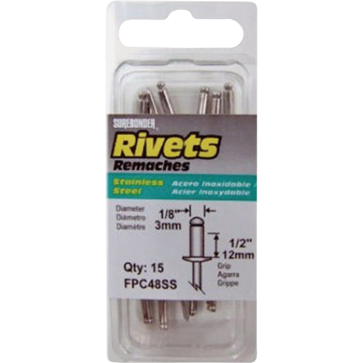 Surebonder 1/8 In. x 1/2 In. Stainless Steel Rivet (15-Pack)