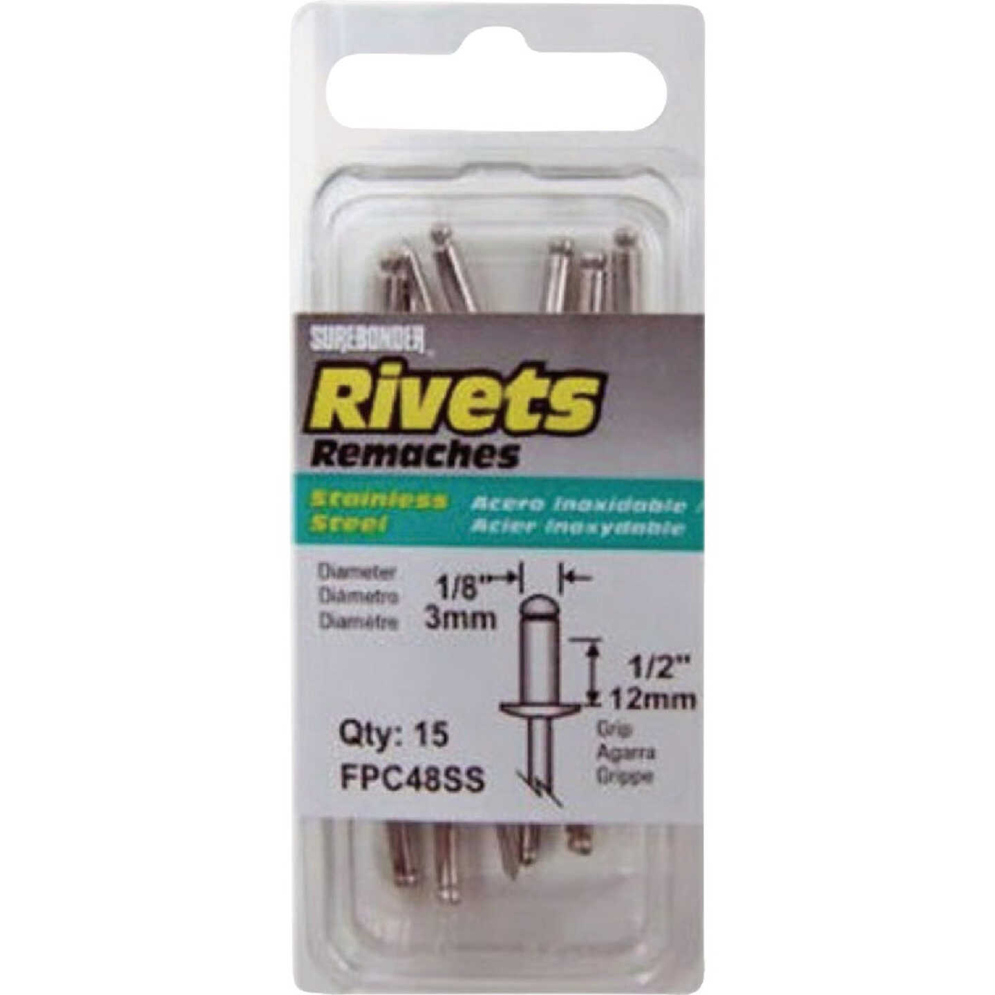 Surebonder 1/8 In. x 1/2 In. Stainless Steel Rivet (15-Pack) Image 1