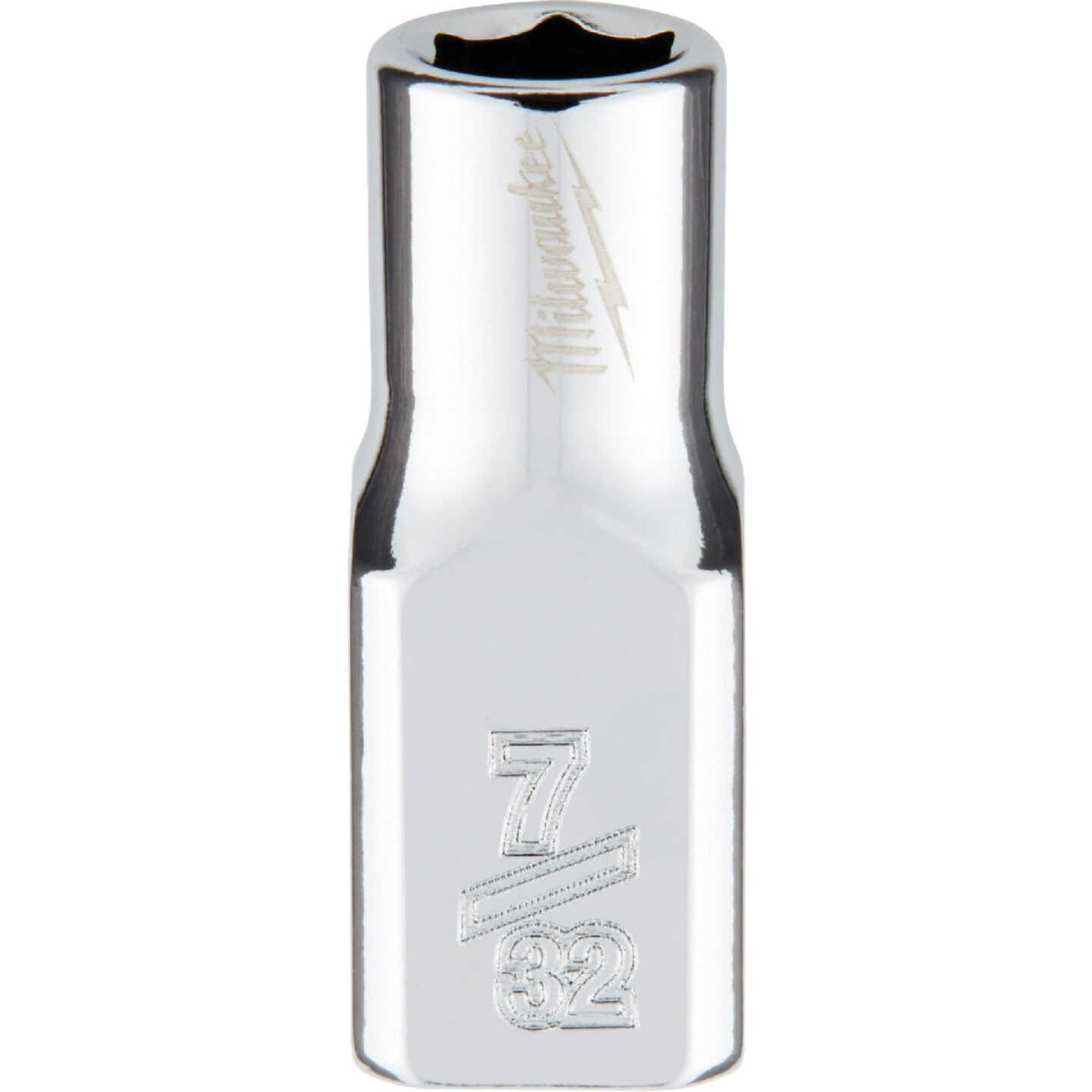 Milwaukee 1/4 In. Drive 7/32 In. 6-Point Shallow Standard Socket with FOUR FLAT Sides Image 1
