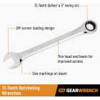 Gearwrench SAE 12-Point Ratcheting Combination Wrench Set (7-Piece) Image 3