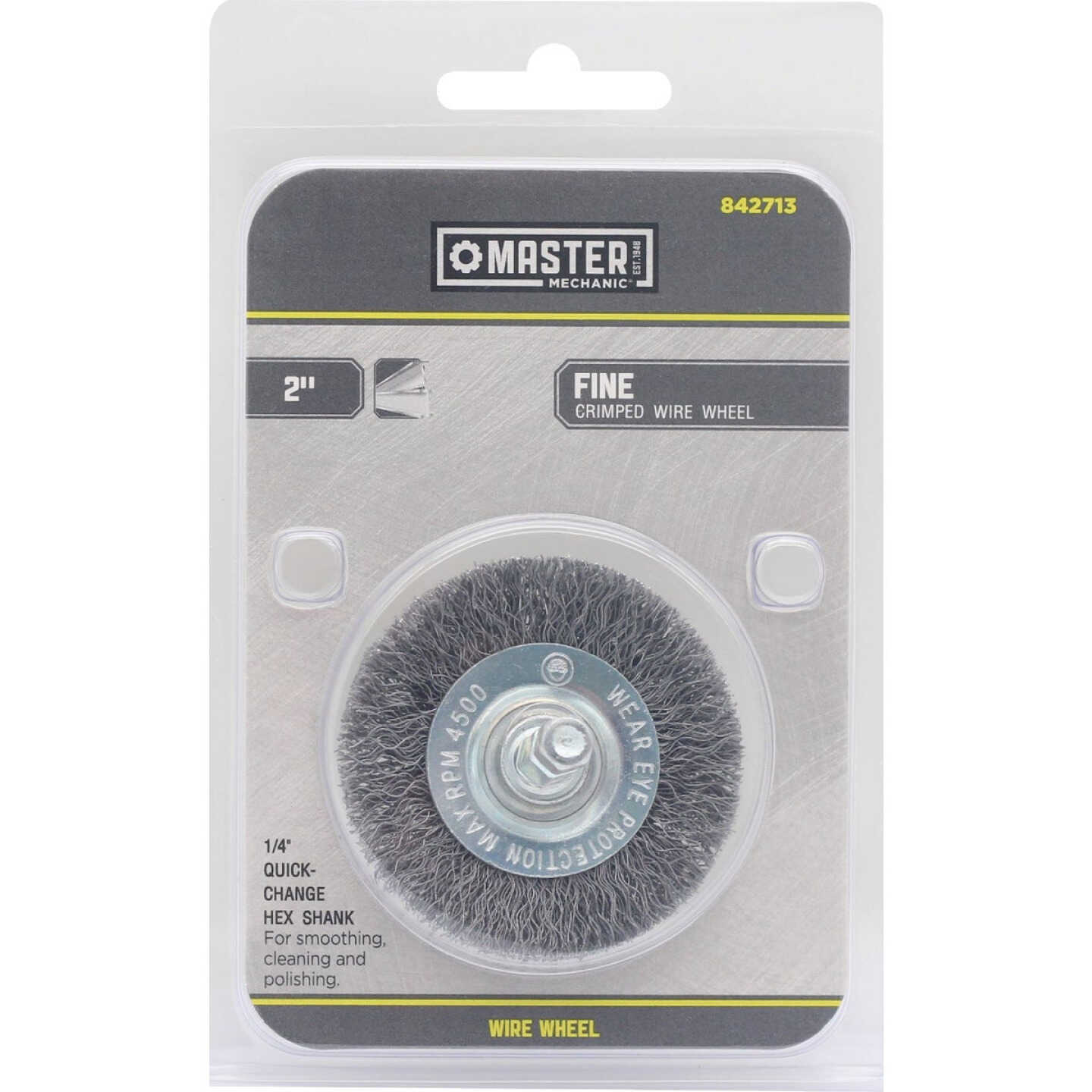 Master Mechanic 2 In. Fine Drill-Mounted Wire Wheel Image 1