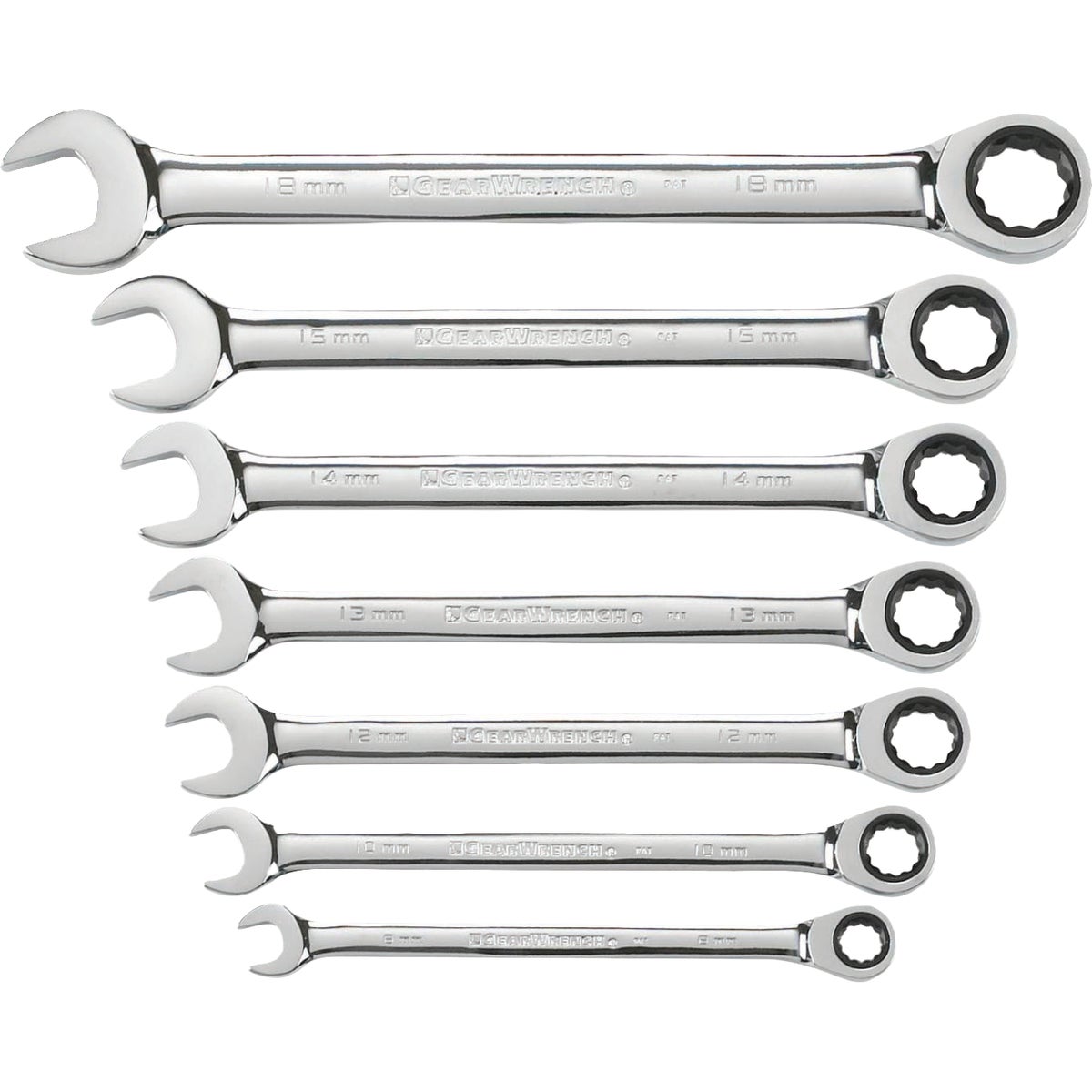 Gearwrench Metric 12-Point Ratcheting Combination Wrench Set (7-Piece)