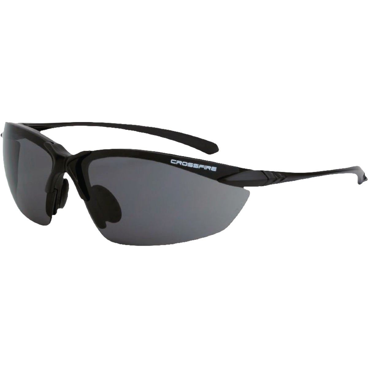 Crossfire Sniper Premium Matte Black Frame Safety Glasses with Smoke Lens Image 1