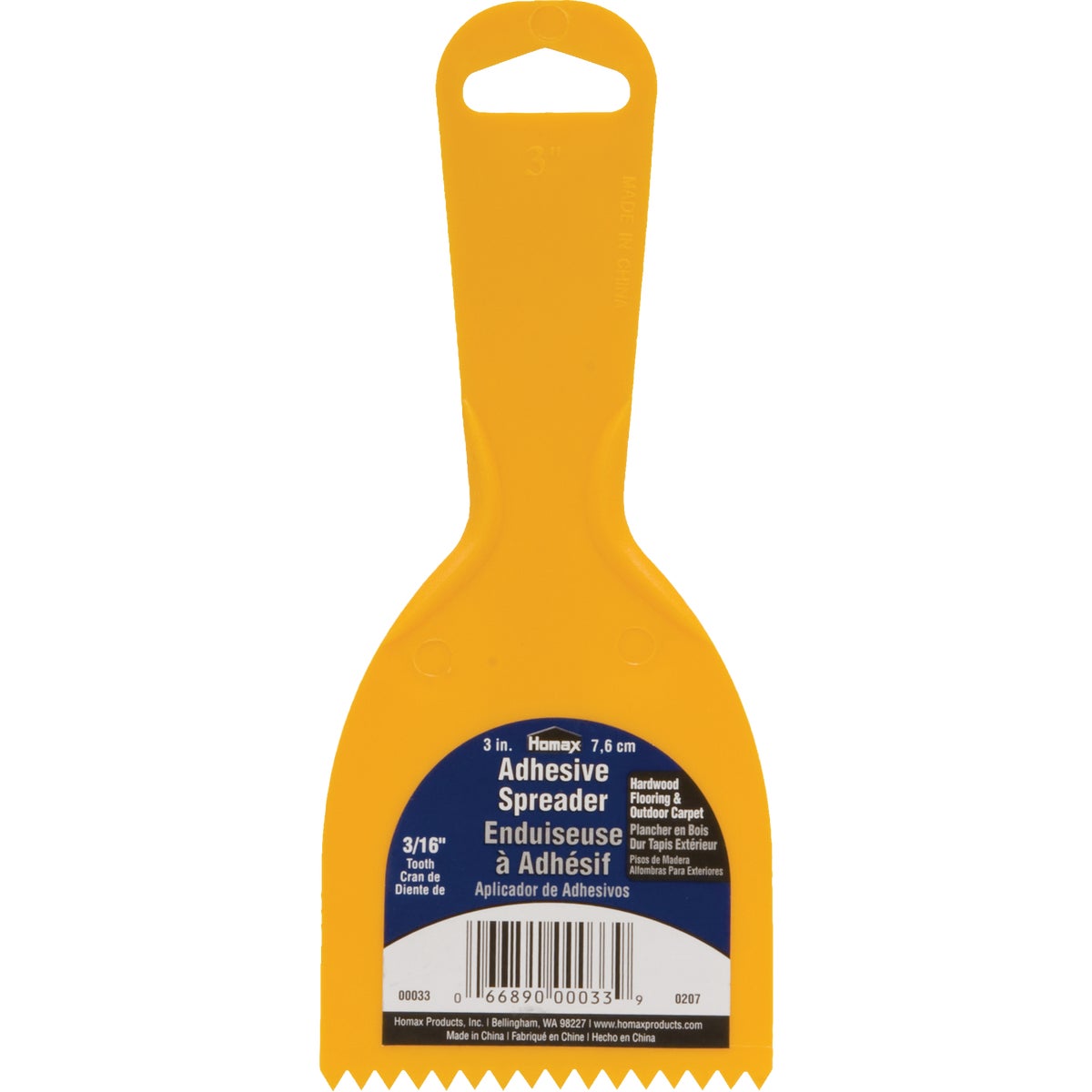 Homax 3 In. 3/16 In. V-Notch Adhesive Spreader