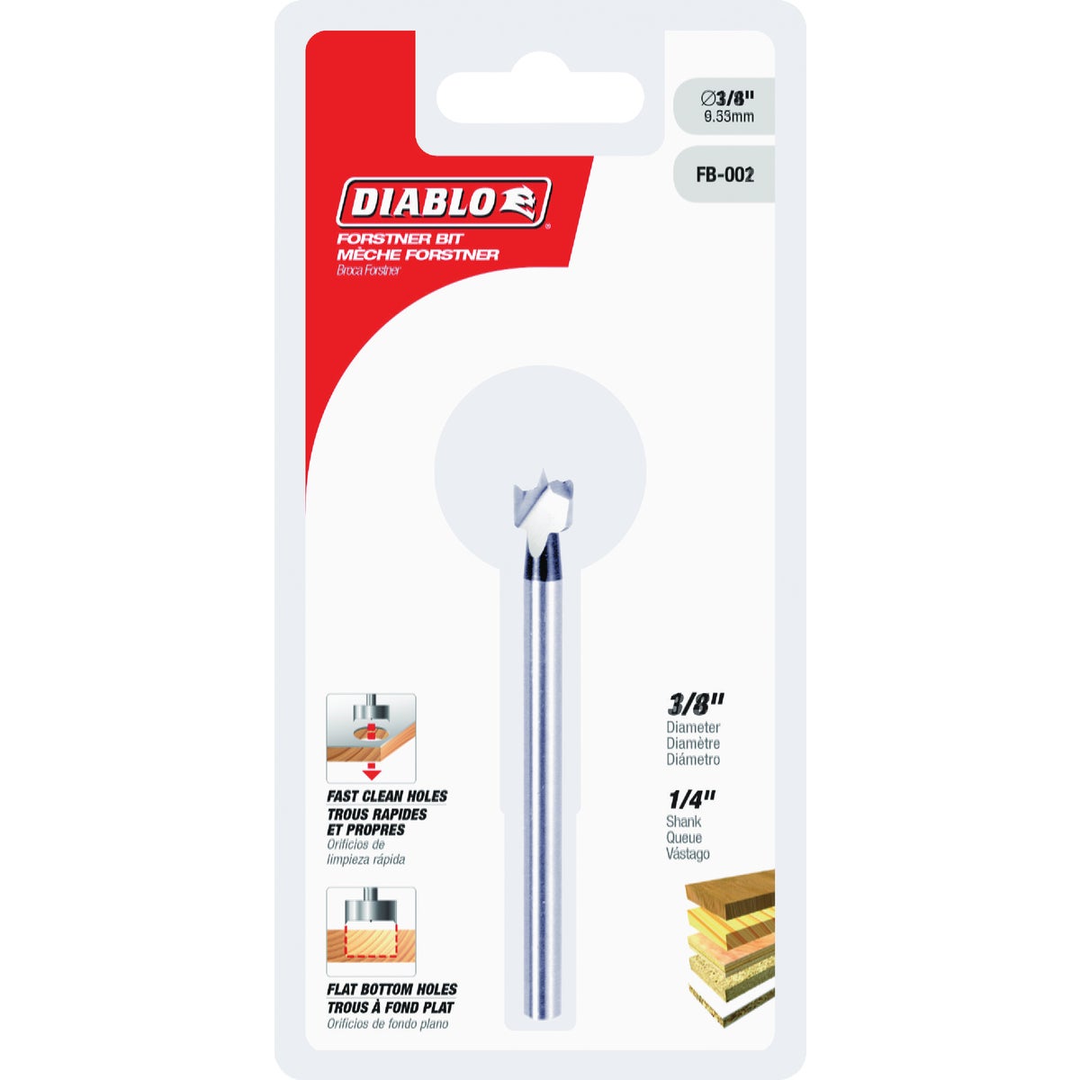 Diablo 3/8 In. x 3-1/2 In. HSS Forstner Drill Bit