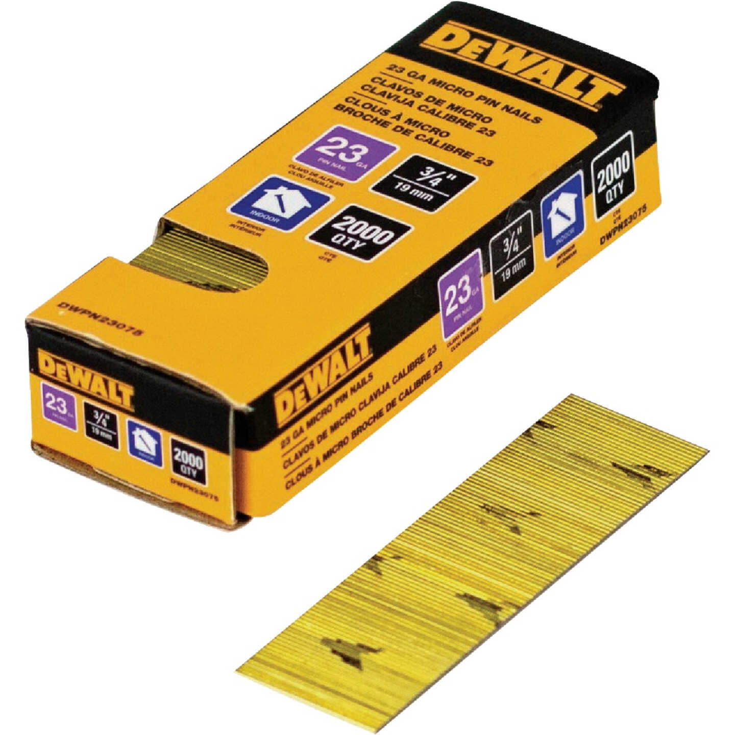 DEWALT 3/4 In. 23-Gauge Bright Pin Nail (2000 Ct.) Image 1