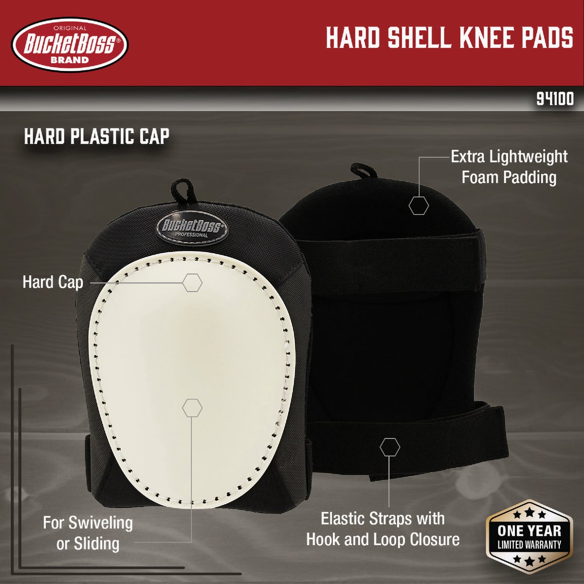 Bucket Boss Hard Shell Kneepads Image 2
