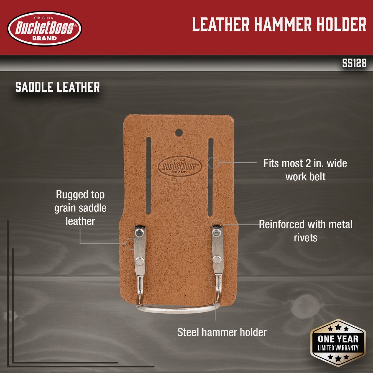 Bucket Boss Leather Hammer Holder Image 2