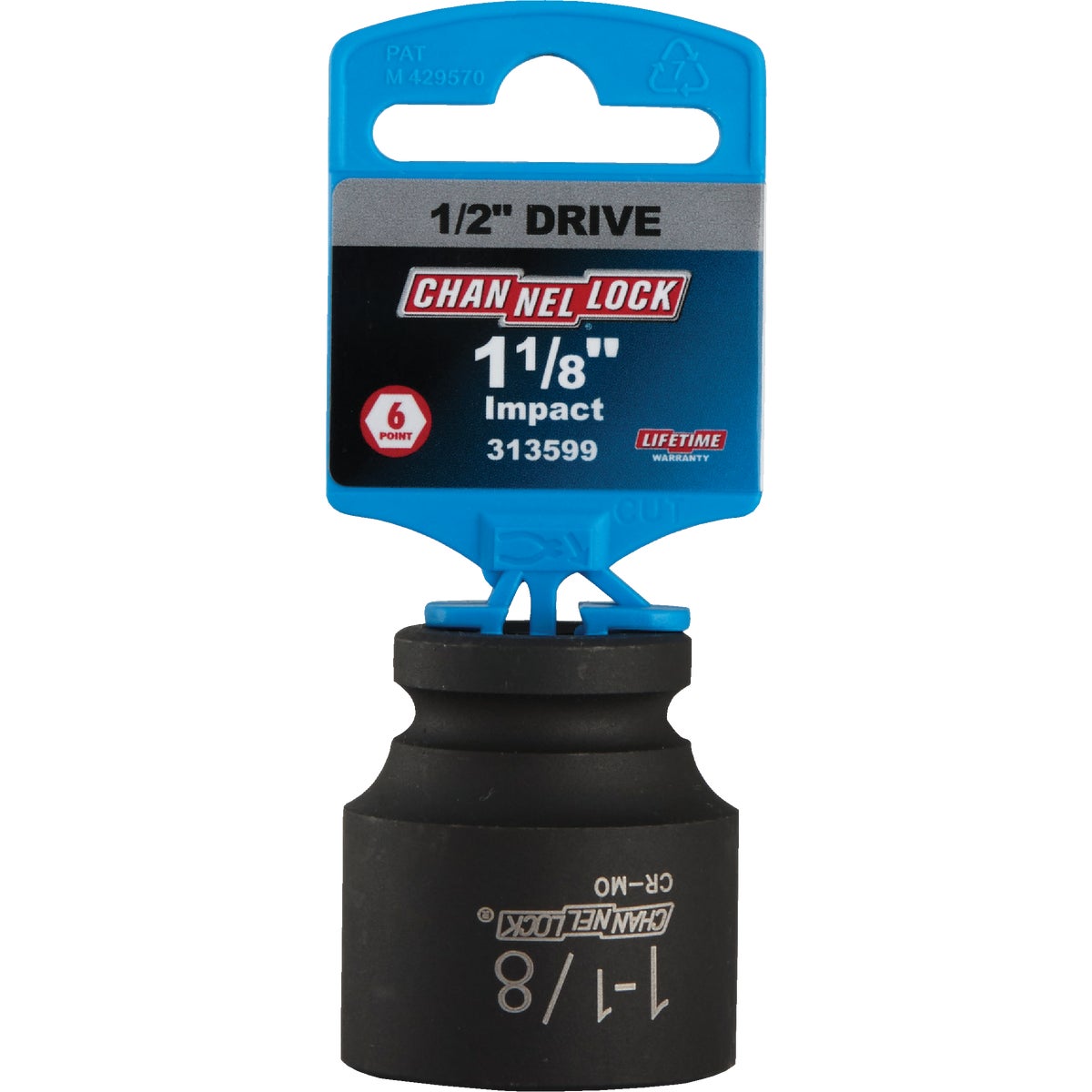 Channellock 1/2 In. Drive 1-1/8 In. 6-Point Shallow Standard Impact Socket Image 2