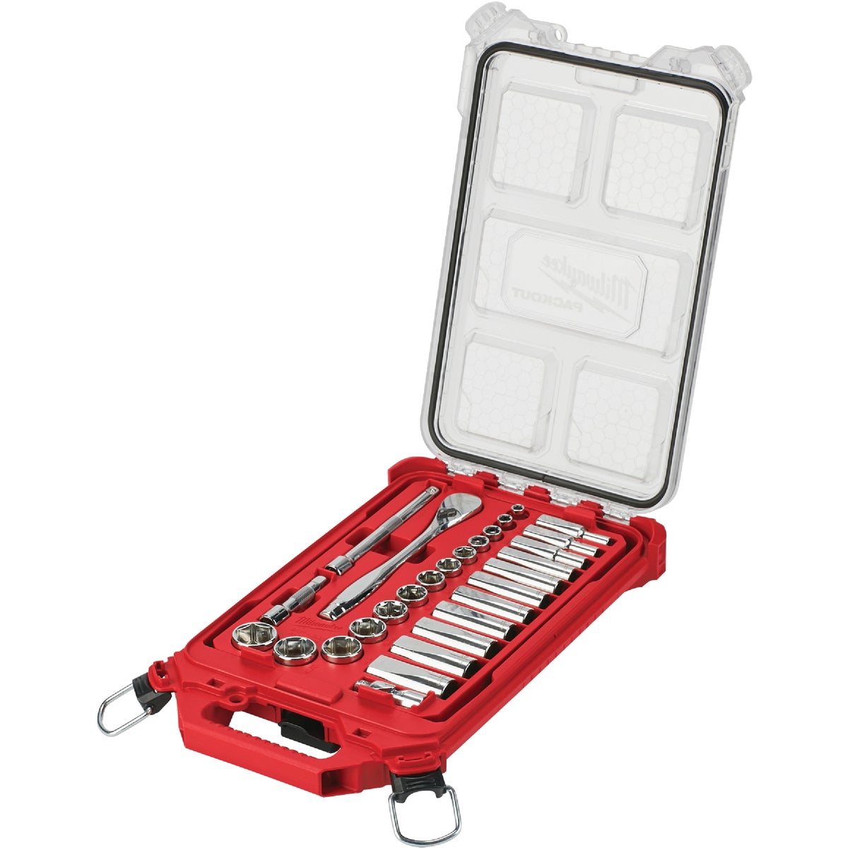 Milwaukee Standard 3/8 In. Drive 6-Point Ratchet & Socket Set wtih PACKOUT Organizer (28-Piece)