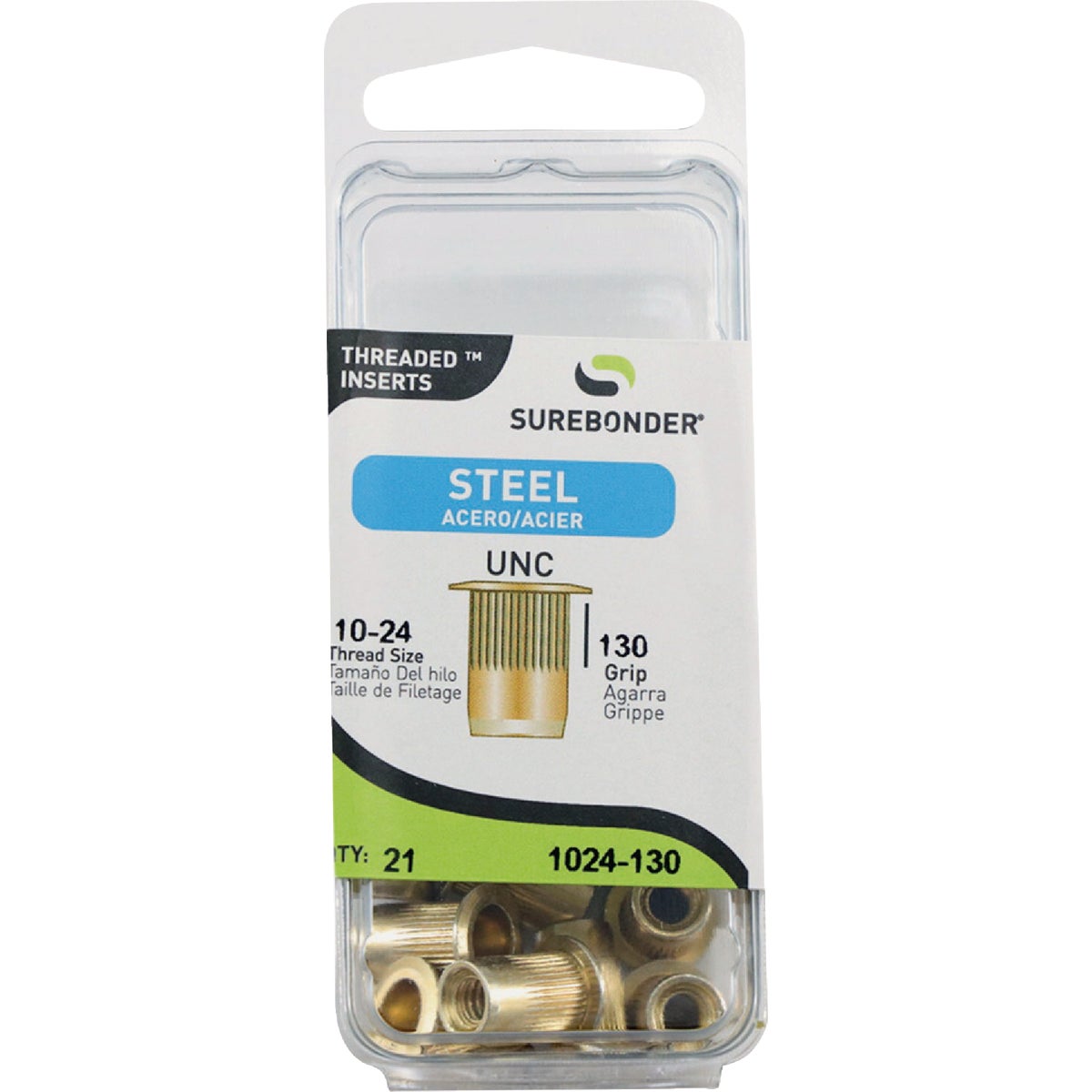 Surebonder 10-24 Steel Threaded Inserts (21-Pack)