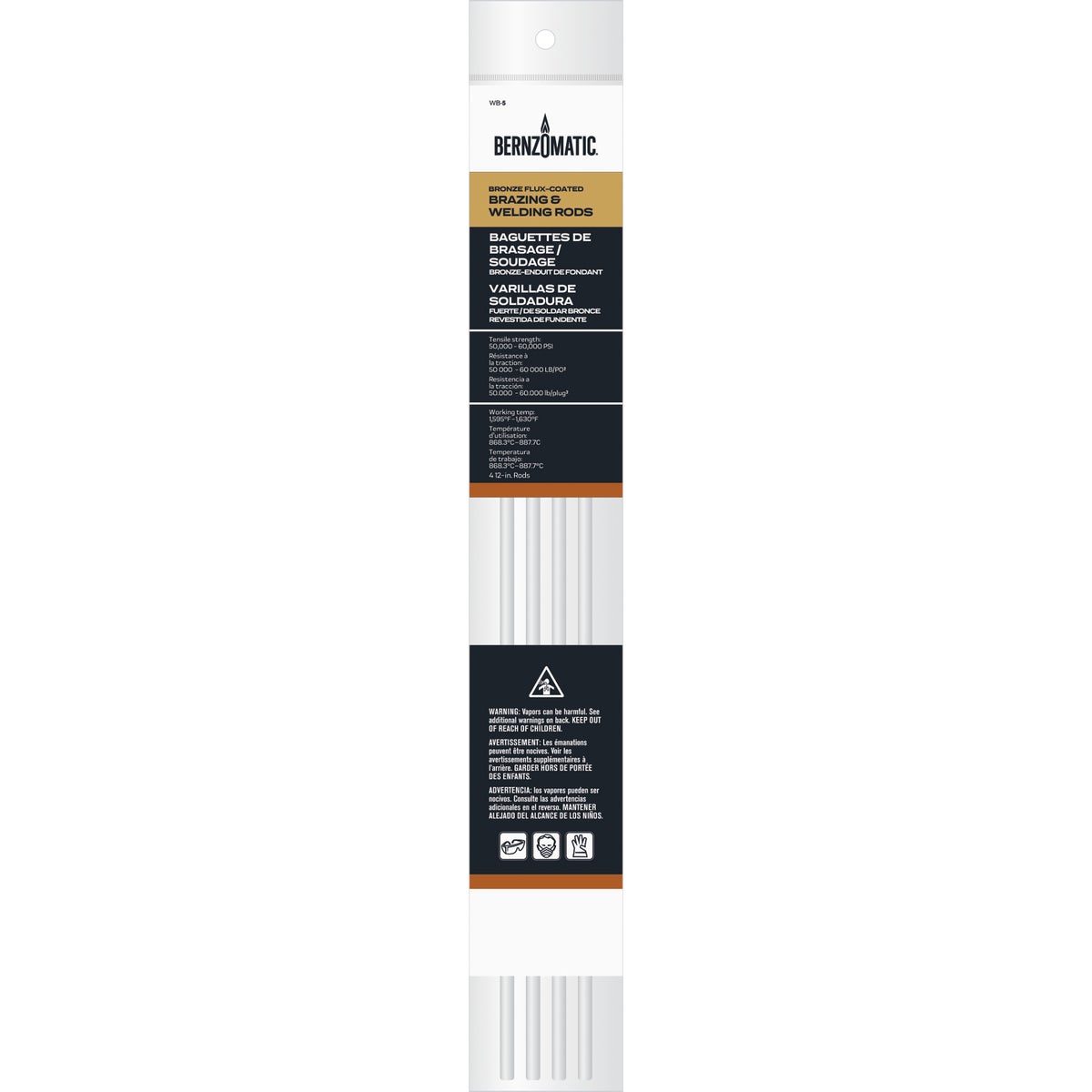 Bernzomatic Bronze Flux-Coated Welding and Brazing Rod (4-Pack) Image 1