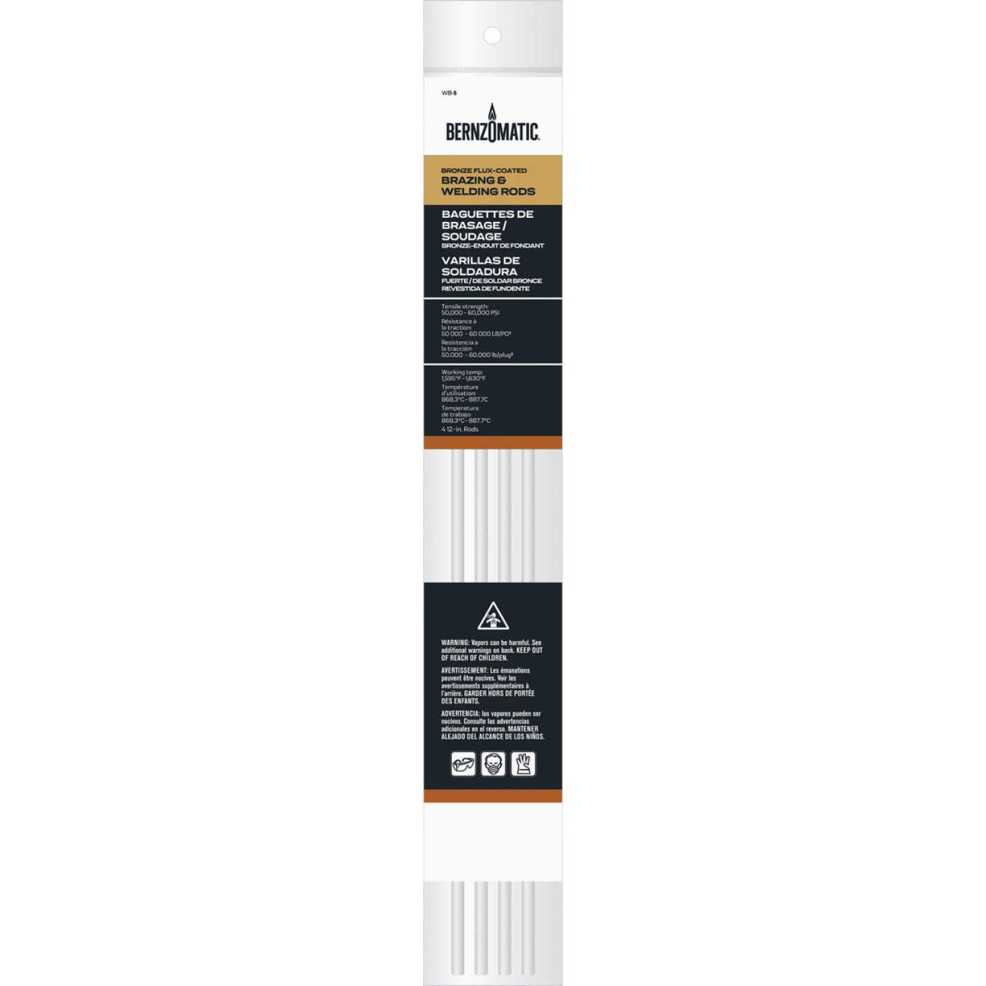Bernzomatic Bronze Flux-Coated Welding and Brazing Rod (4-Pack) Image 1