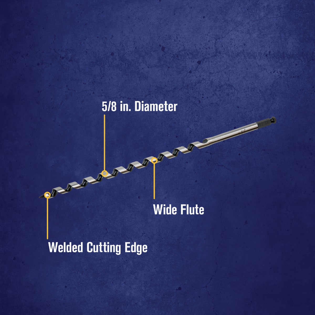 Irwin WeldTec 5/8 In. x 17 In. Quick Change Ship Auger Bit Image 2