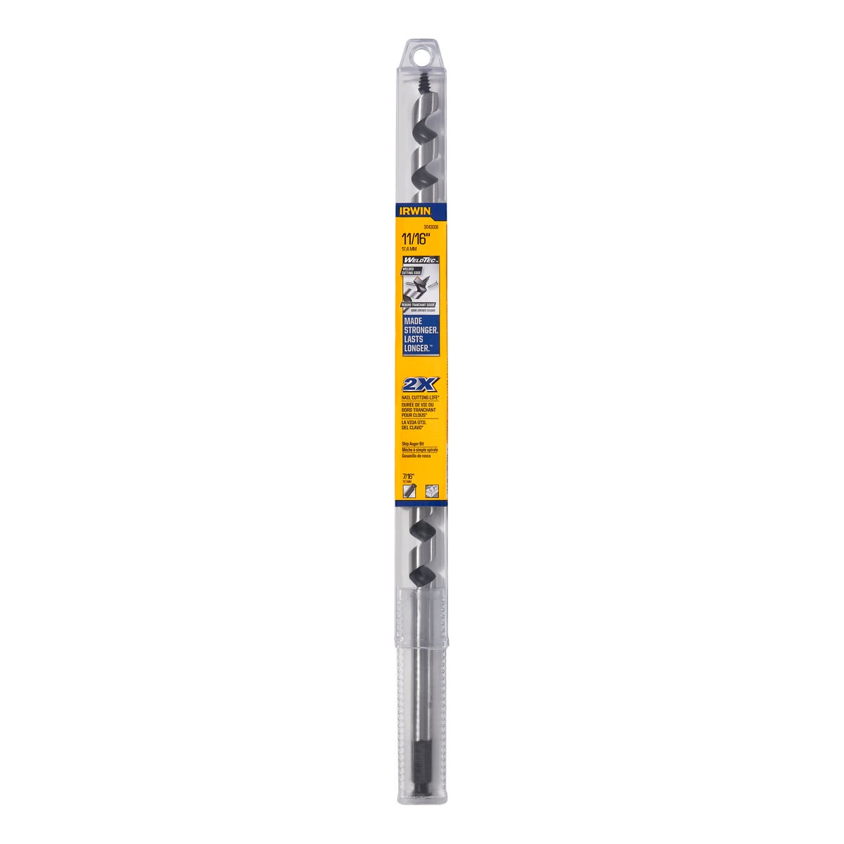 Irwin WeldTec 11/16 In. x 17 In. Quick Change Ship Auger Bit Image 2
