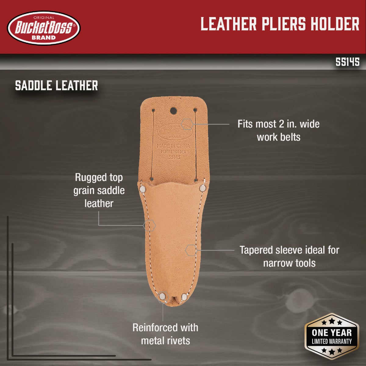 Bucket Boss Leather Pliers Holder Image 2